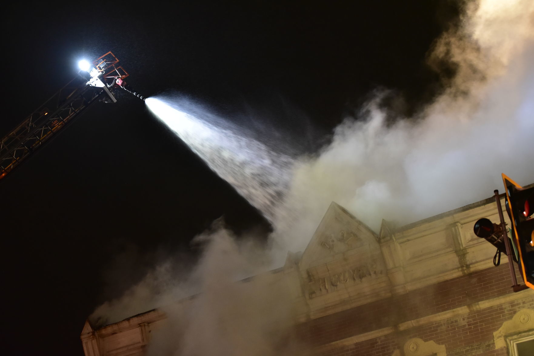 Crews battle fire at the Copper Penny